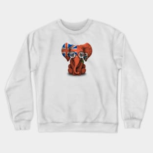 Baby Elephant with Glasses and Bermuda Flag Crewneck Sweatshirt